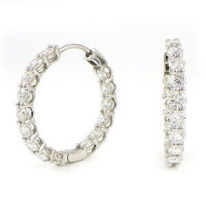 Tiffany Co Hoop Earrings Circle Pav Diamond Points